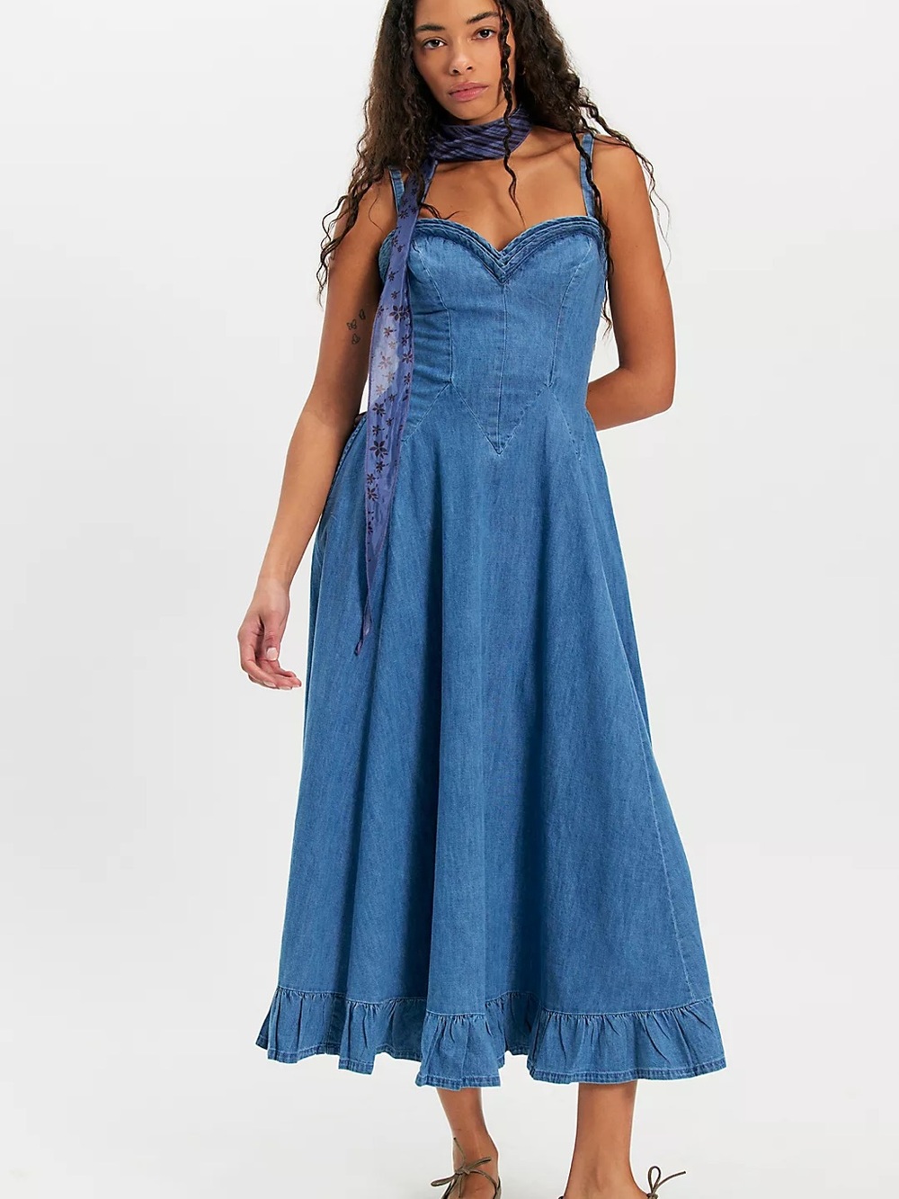 Free People Another Season Denim Midi Dress
